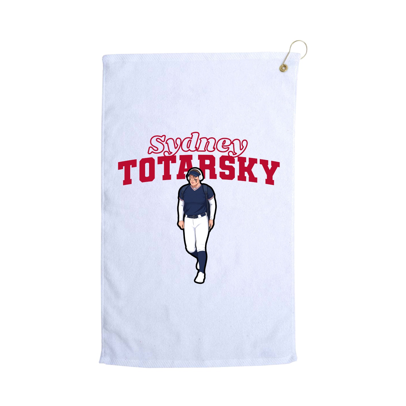 Golf Towel — Name Arch in White