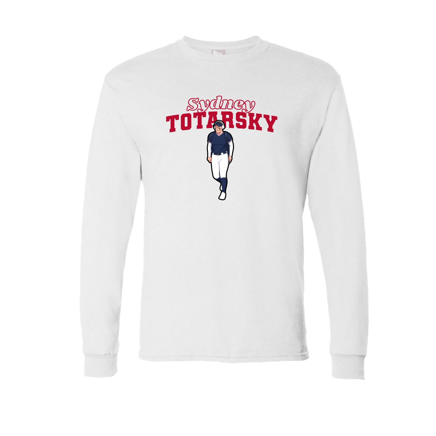 Long Sleeve Tee — Name Arch in White