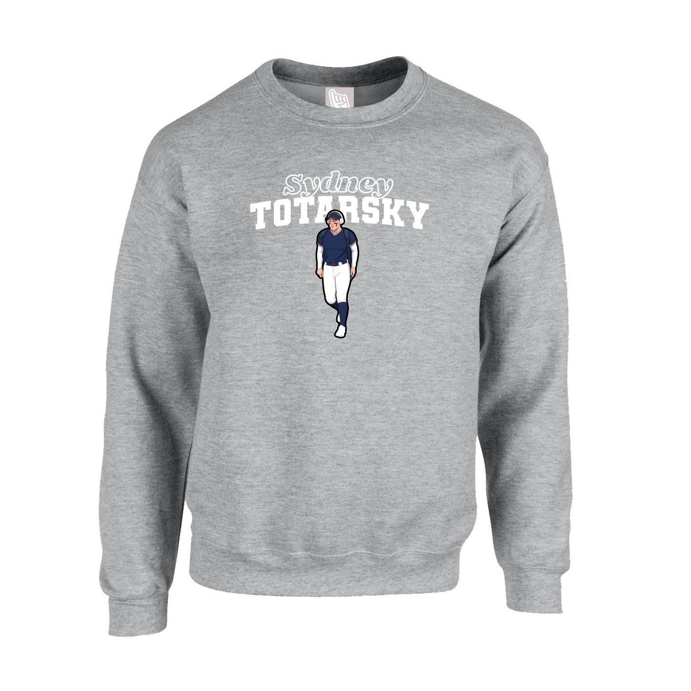 Fleece Crew — Name Arch in Grey