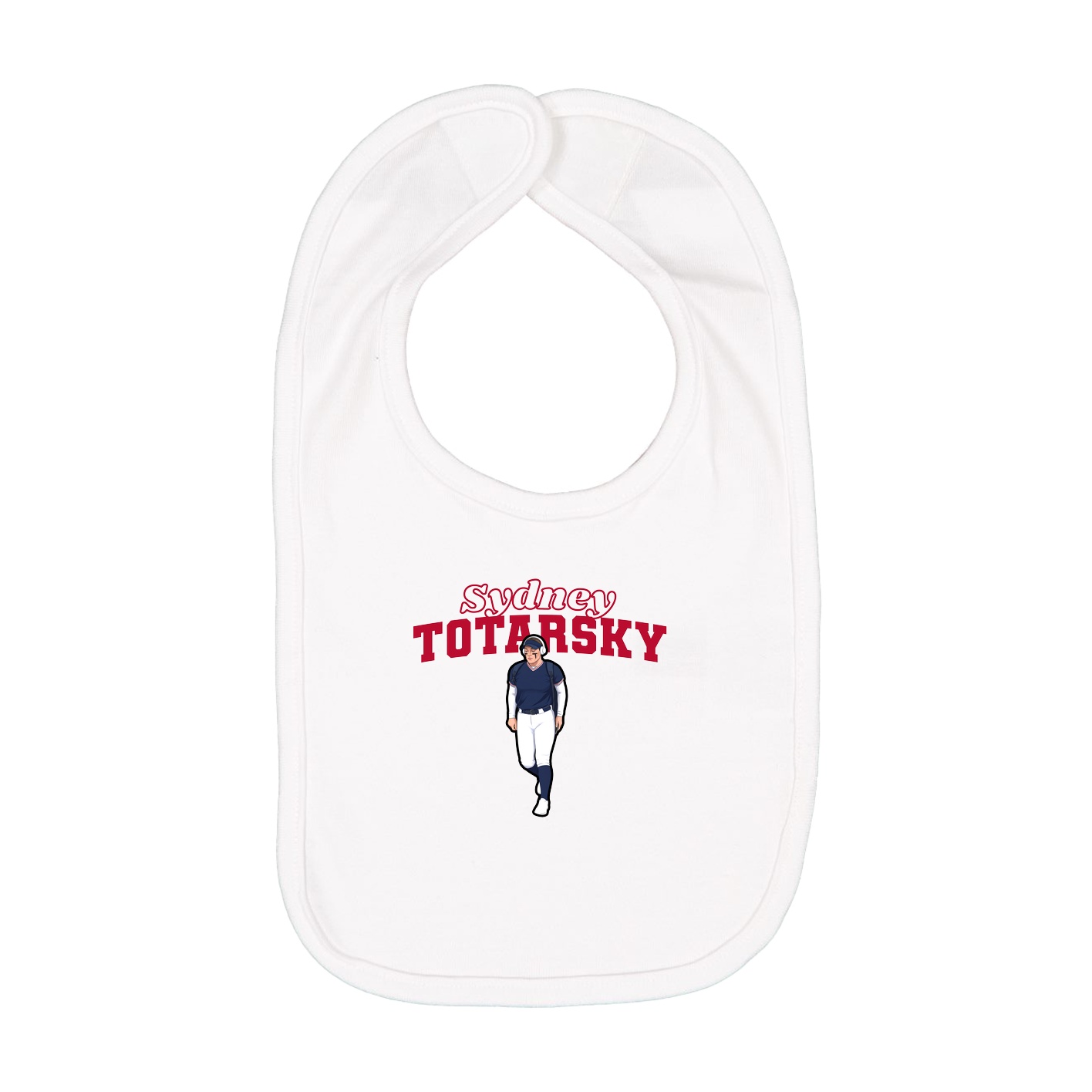 Infant Bib — Name Arch in White