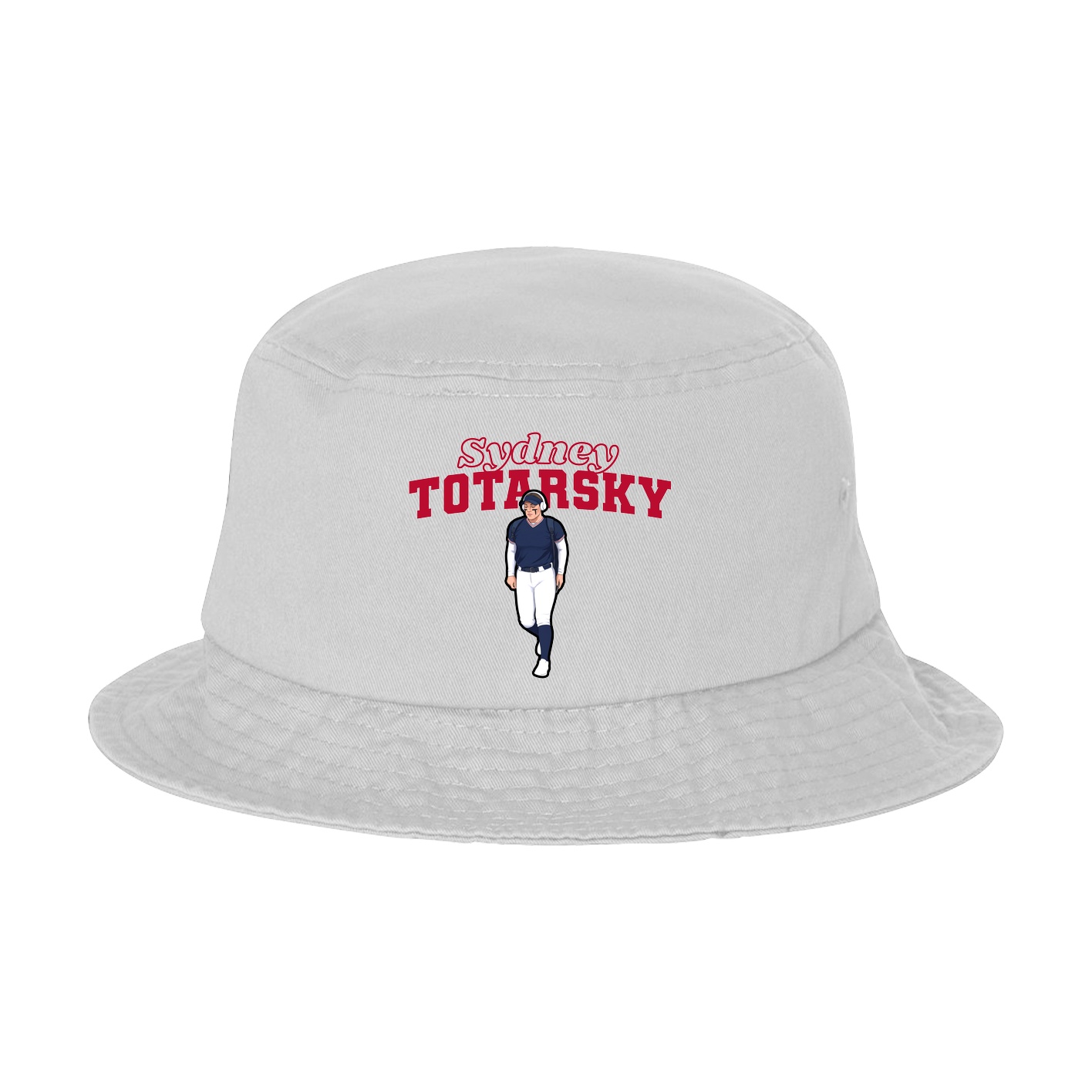 Bucket Cap — Name Arch in White