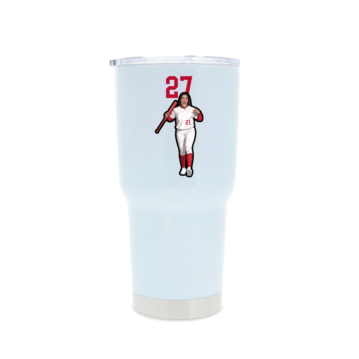 30oz Stainless Steel Tumbler — Number Top in White