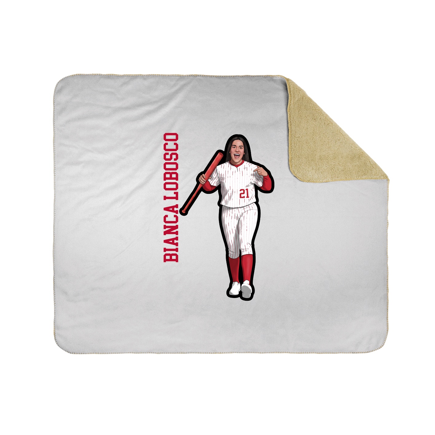 Throw Blanket — Name Vertical in White