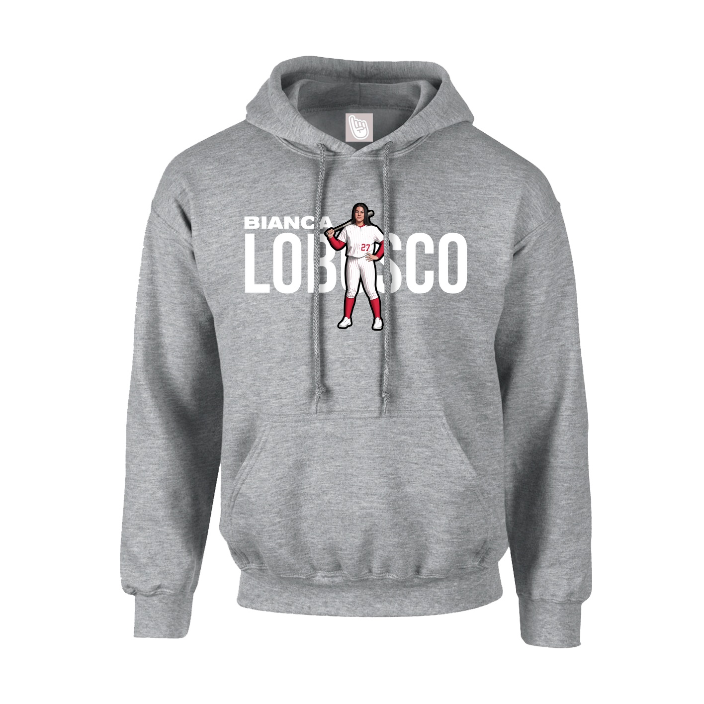 Youth Hoodie — Player Name in Grey