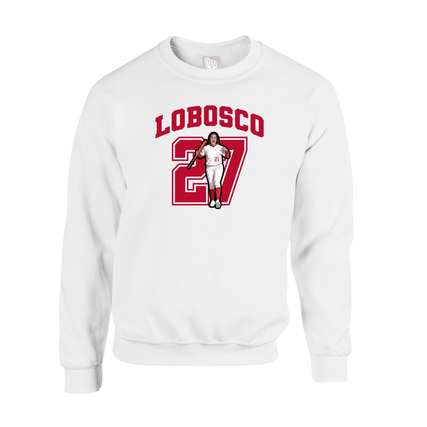 Fleece Crew — Number in White