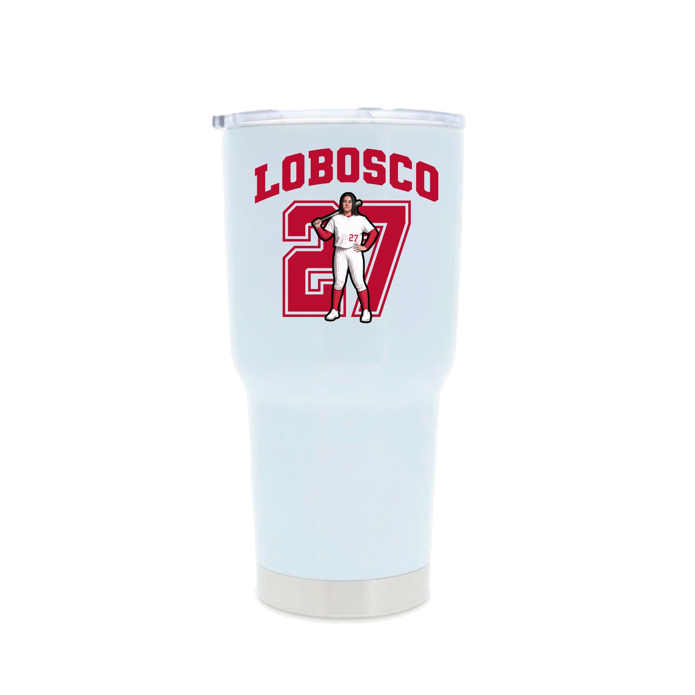 30oz Stainless Steel Tumbler — Number in White