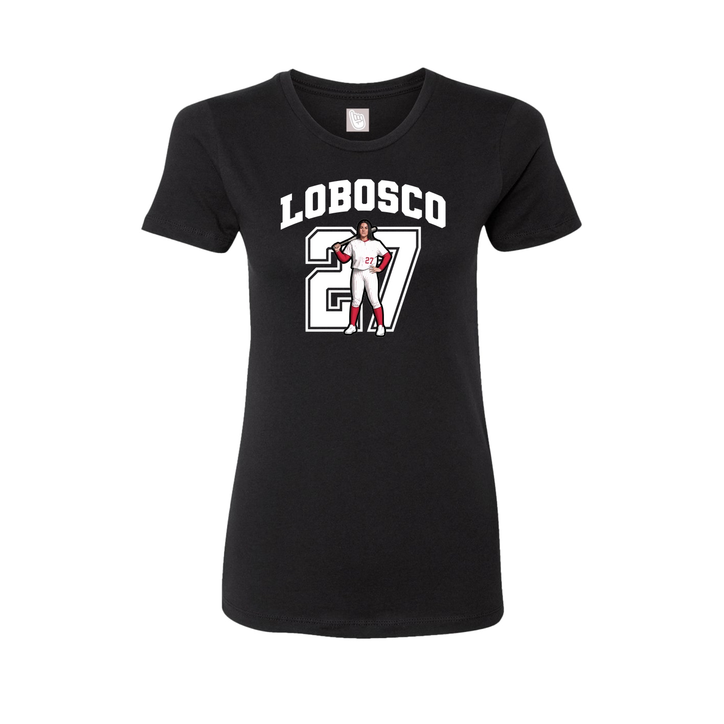 Fitted Women's Tee — Number in Black