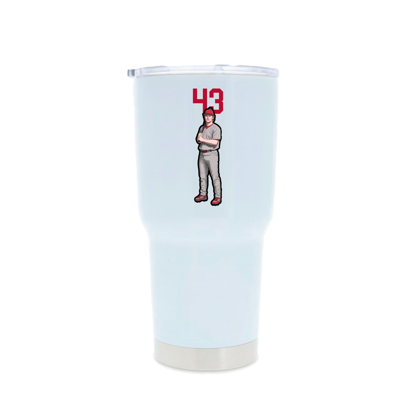 30oz Stainless Steel Tumbler — Number Top in White