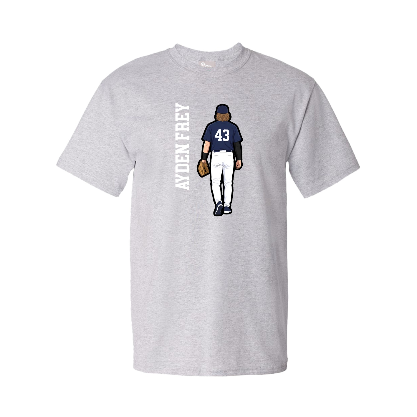 Tee — Name Vertical in Grey