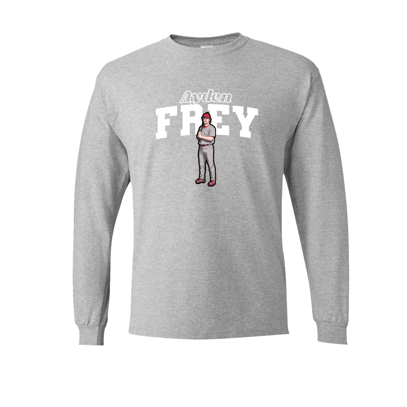 Long Sleeve Tee — Name Arch in Grey