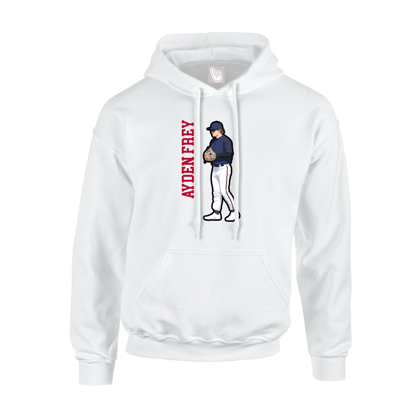 Youth Hoodie — Name Vertical in White