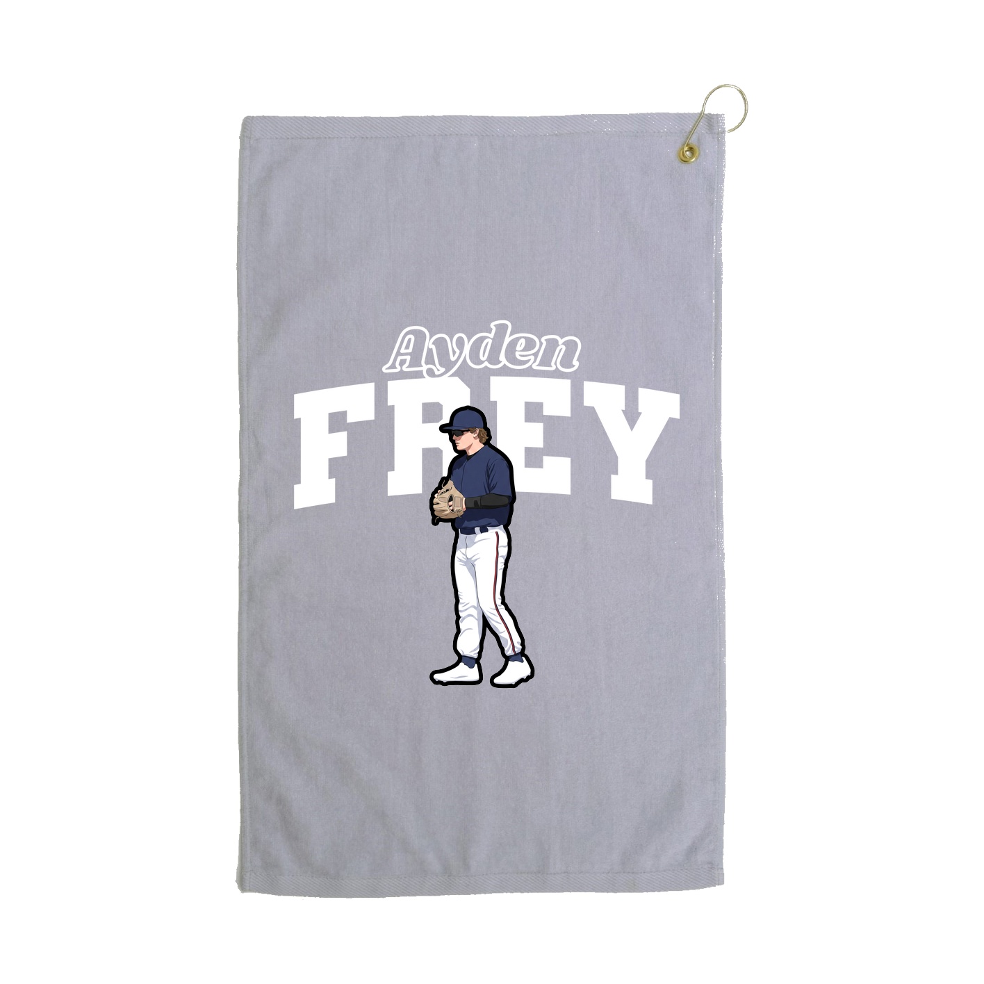 Golf Towel — Name Arch in Grey