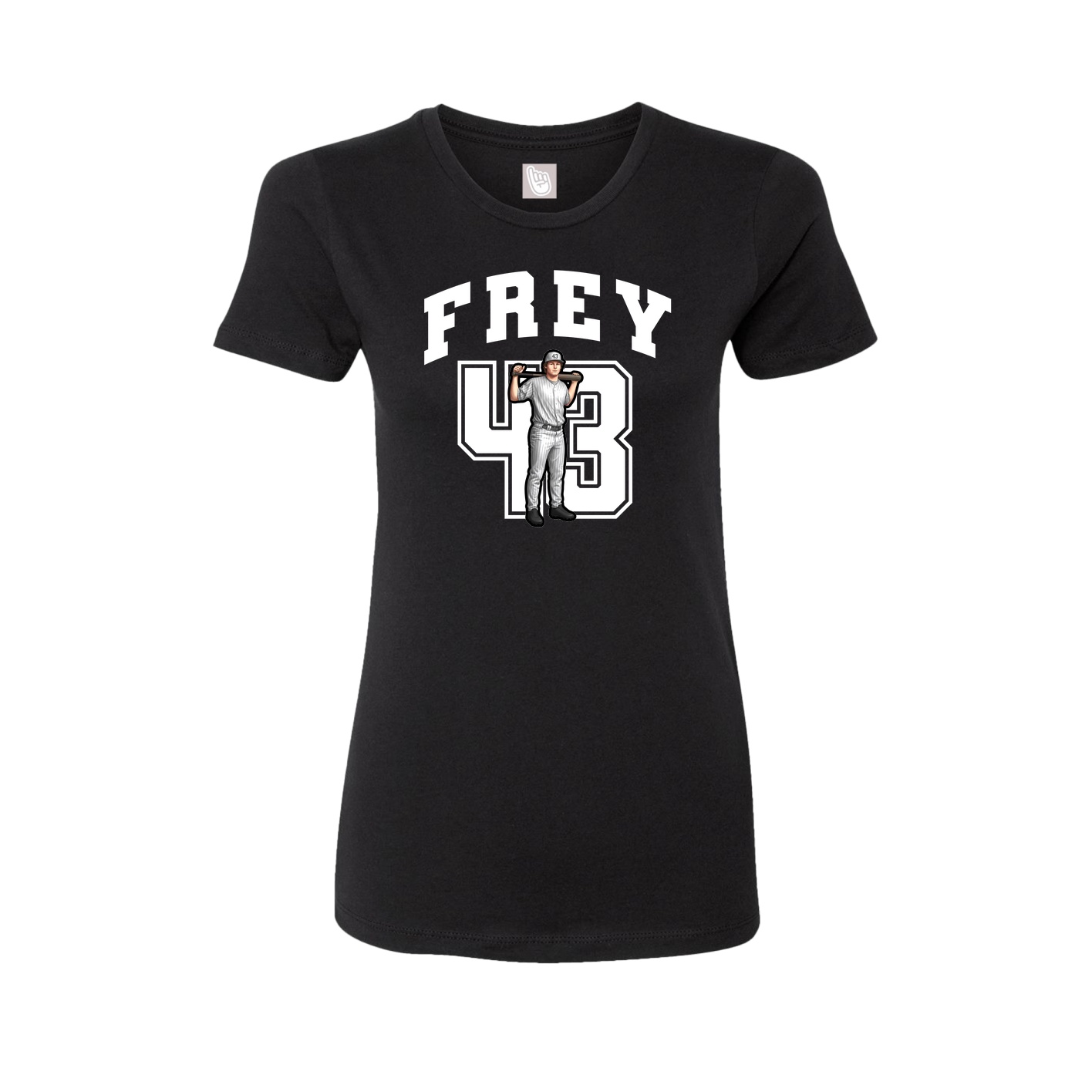 Fitted Women's Tee — Number in Black