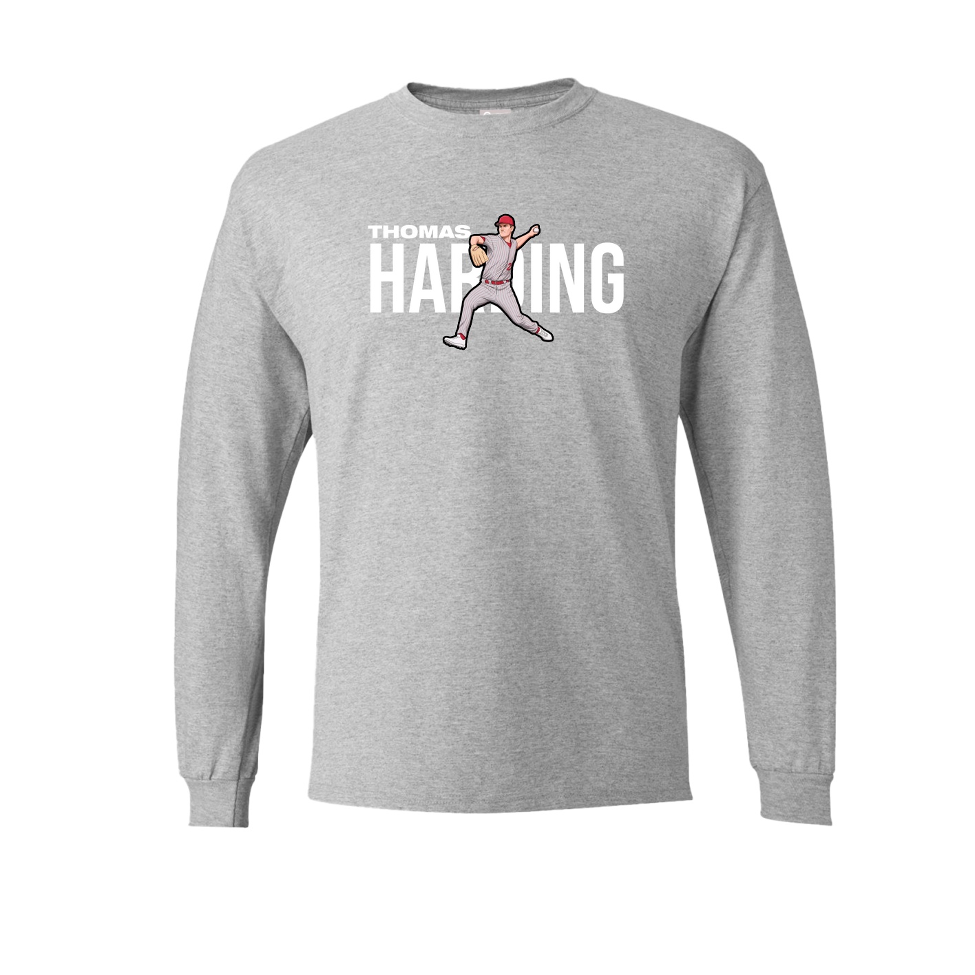 Long Sleeve Tee — Player Name in Grey