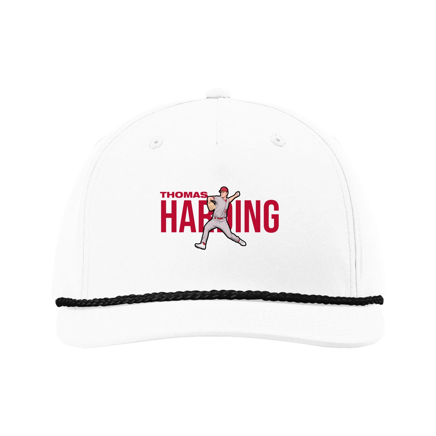 Five-Panel Classic Rope Cap — Player Name in White