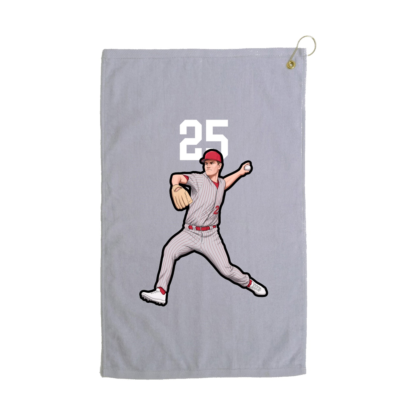Golf Towel — Number Top in Grey
