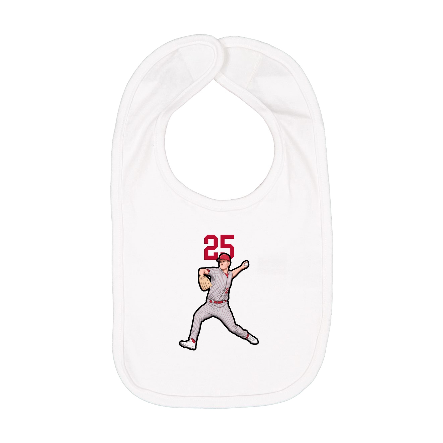 Infant Bib — Number Top in White