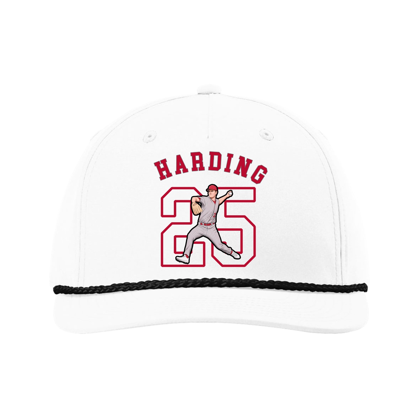 Five-Panel Classic Rope Cap — Shirsey Arch in White