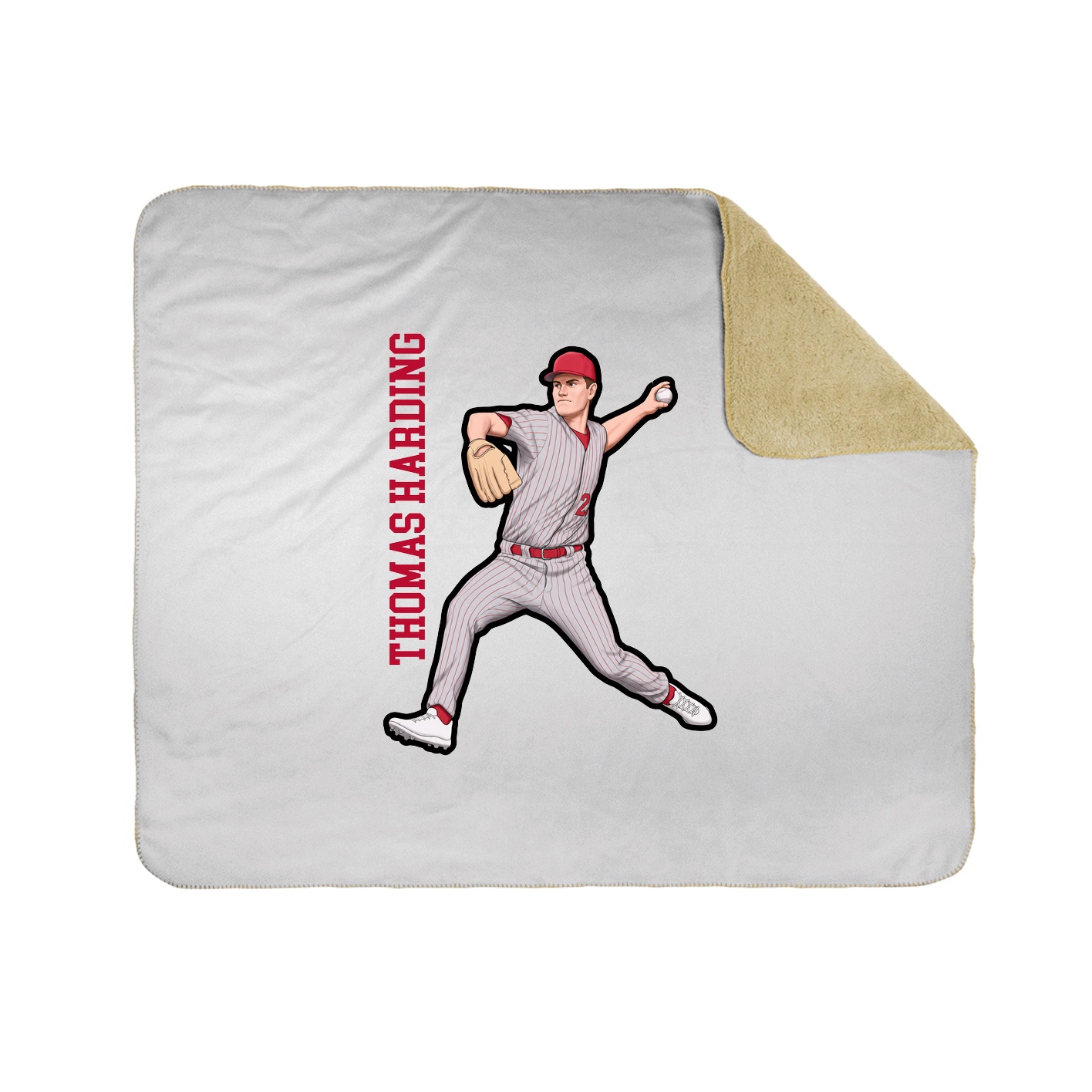 Throw Blanket — Name Vertical in White