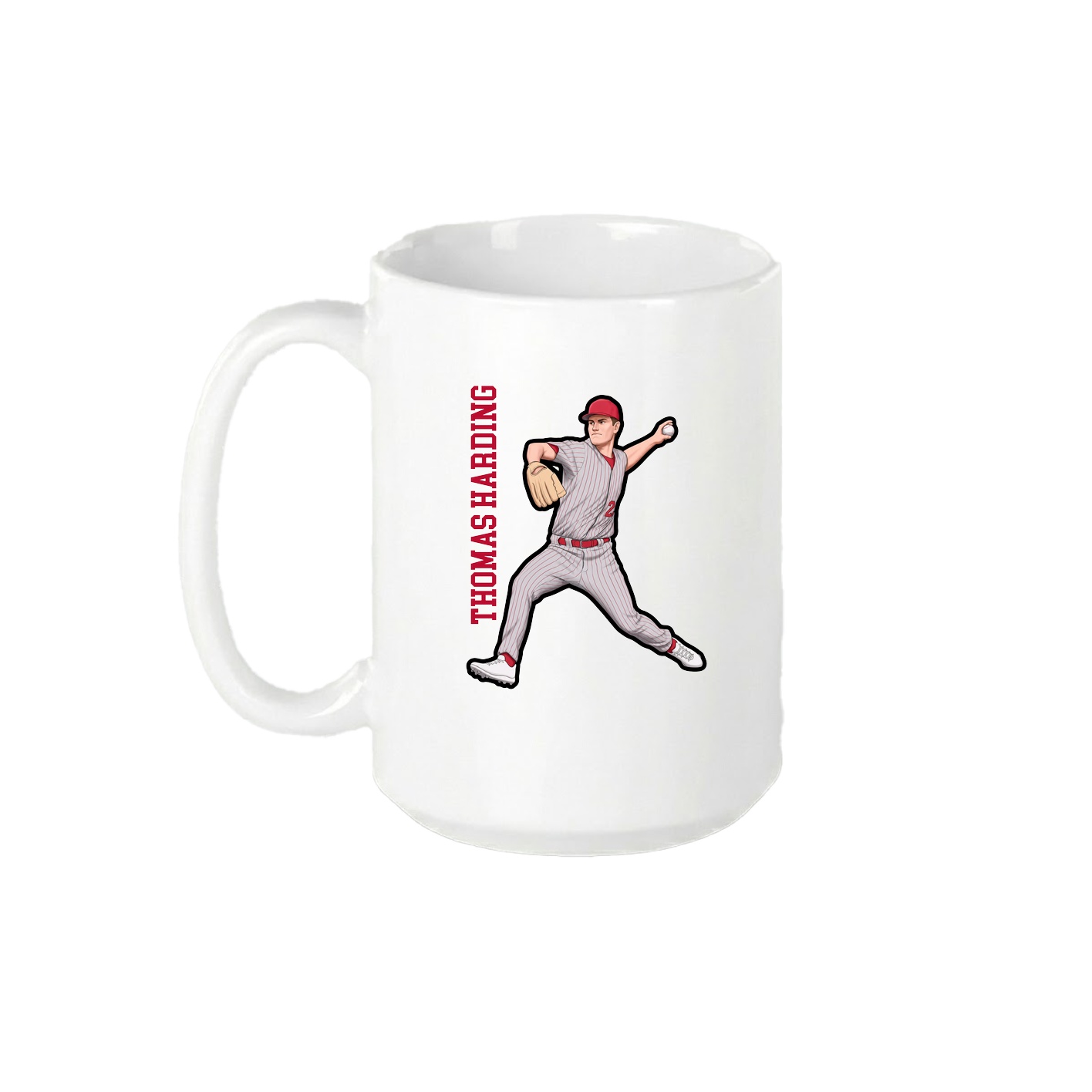 15oz Coffee Mug — Name Vertical in White