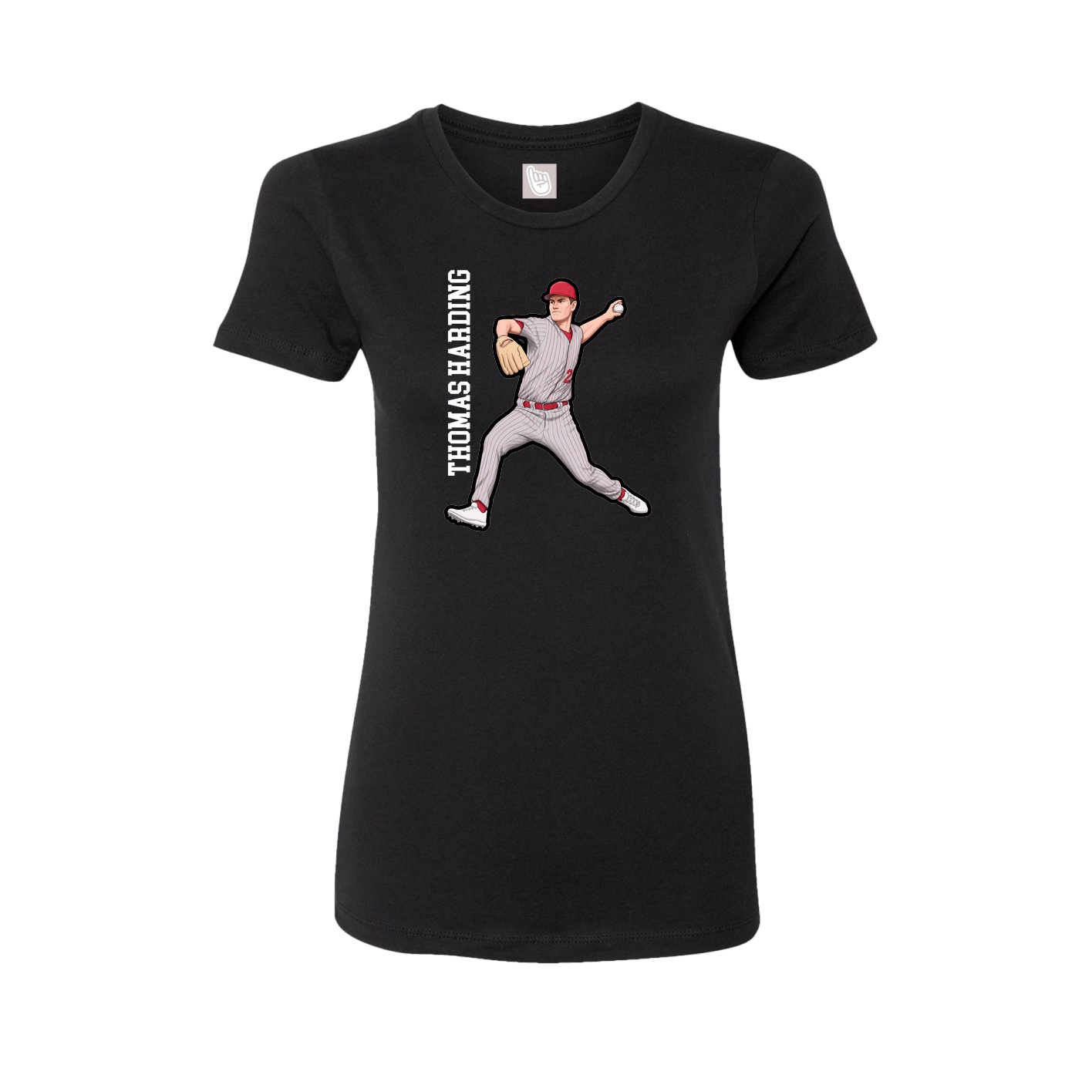 Fitted Women's Tee — Name Vertical in Black