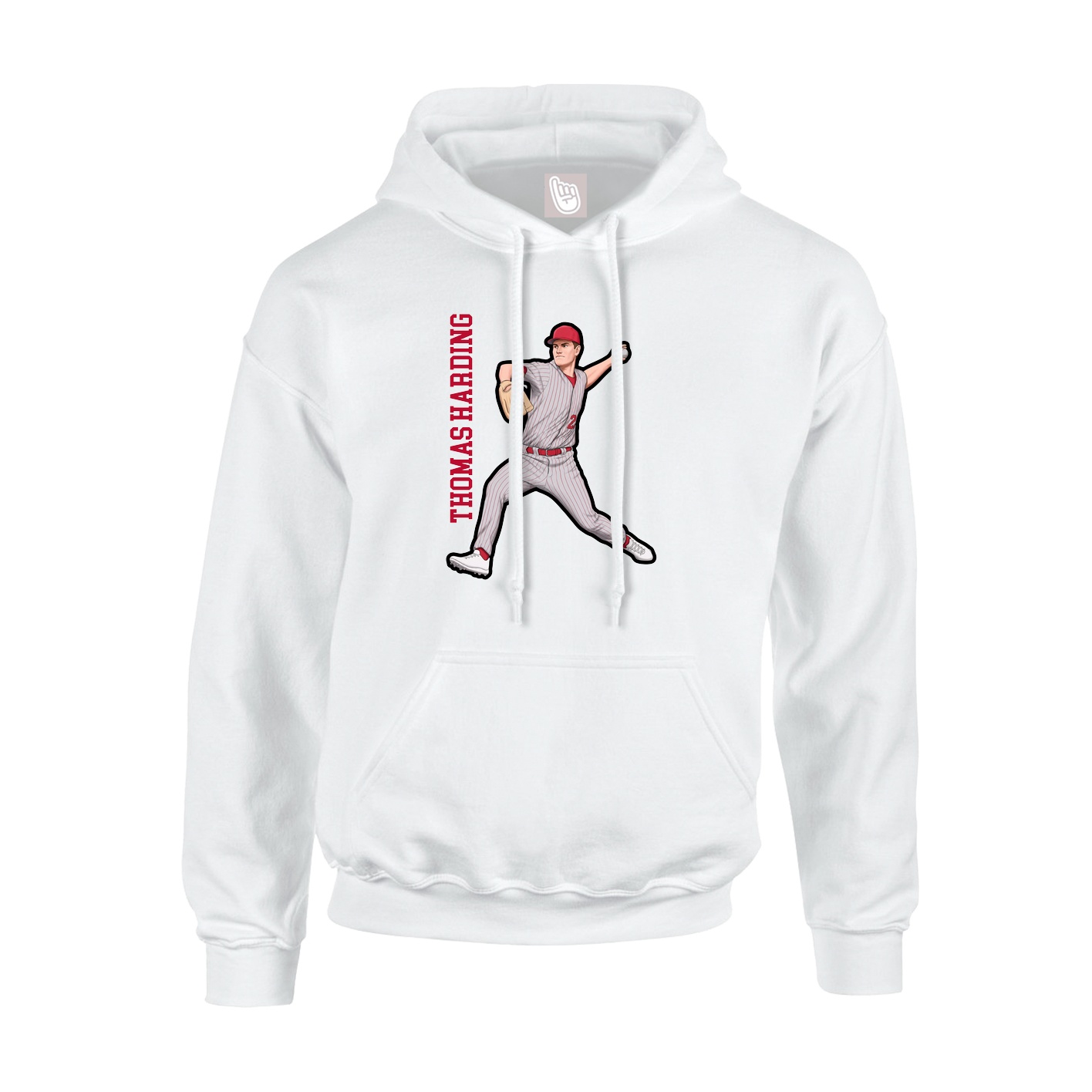 Hoodie — Name Vertical in White