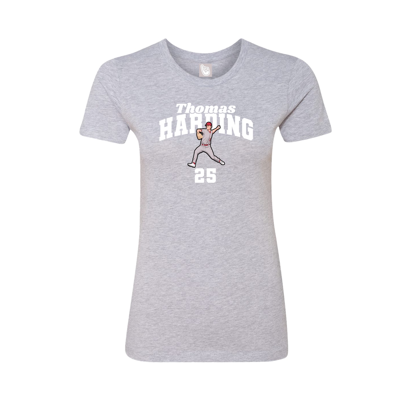Fitted Women's Tee — Signature Arch in Grey