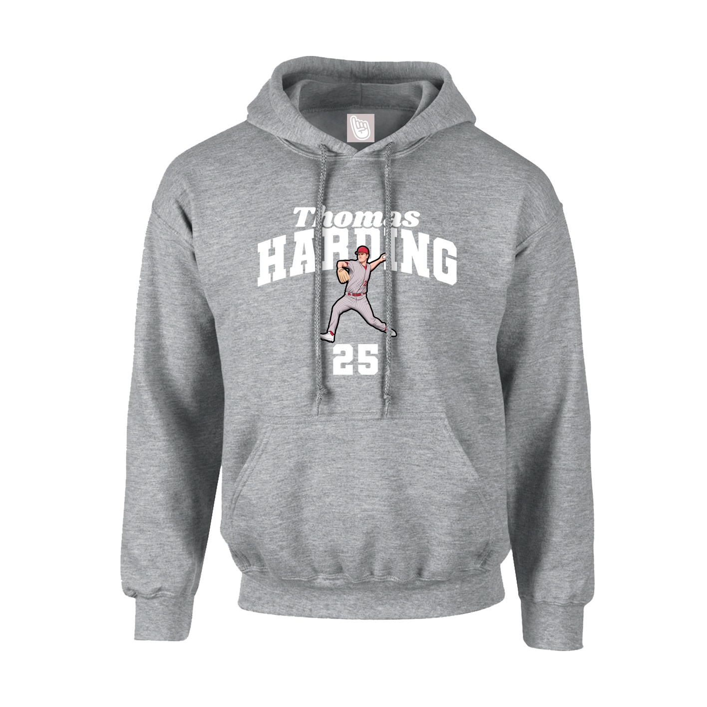 Youth Hoodie — Signature Arch in Grey