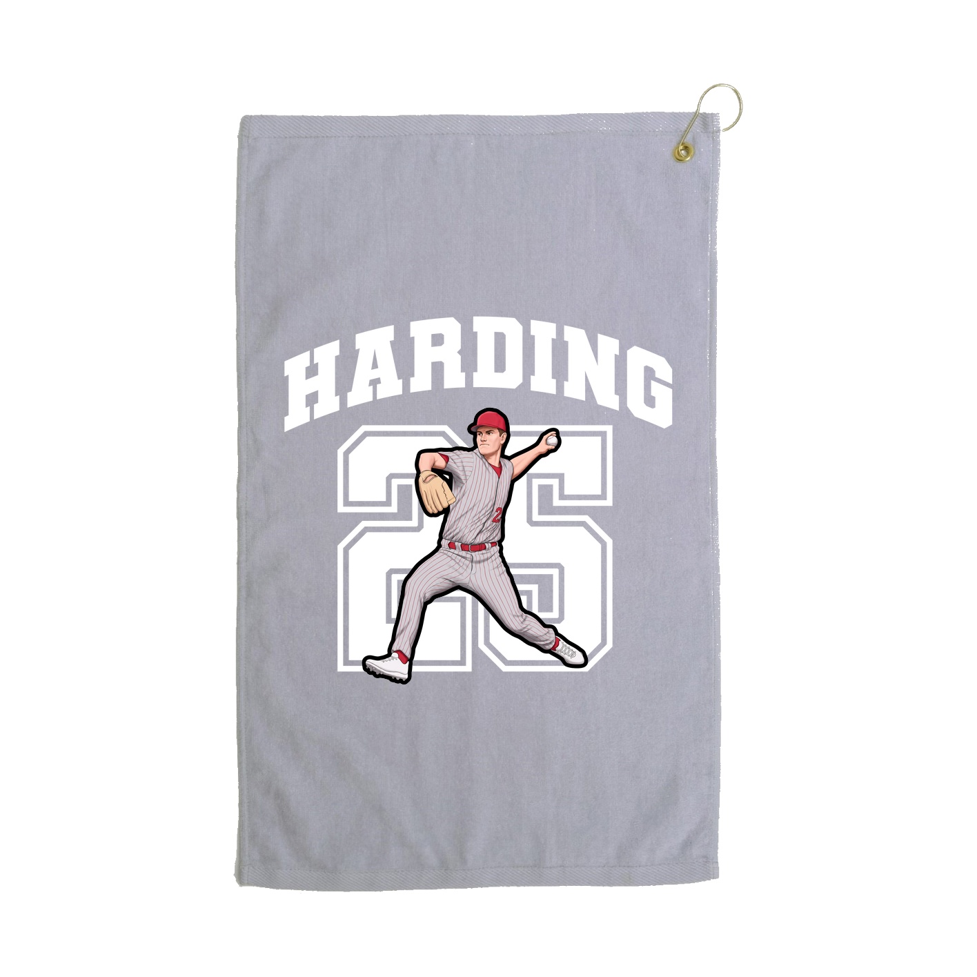 Golf Towel — Number in Grey