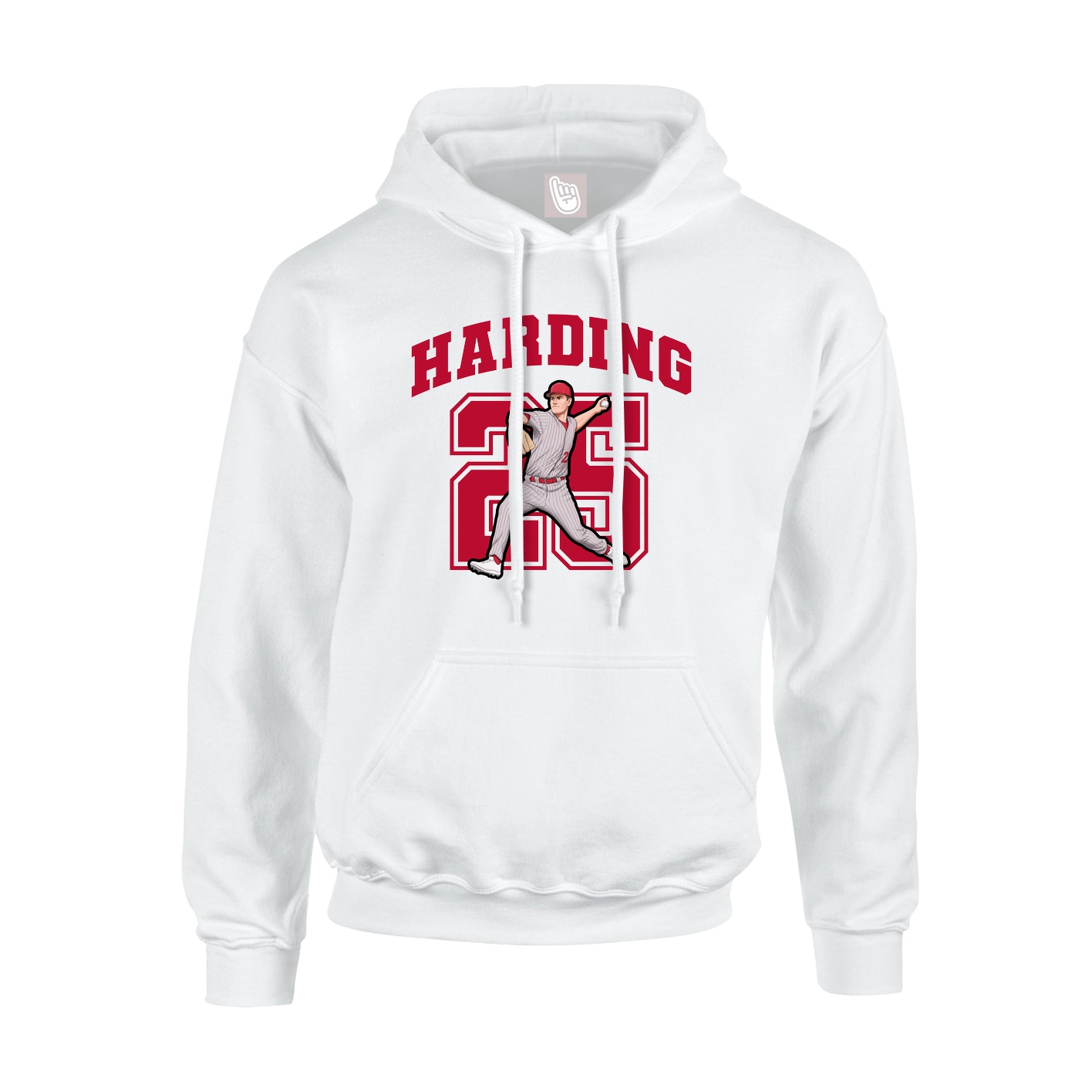 Youth Hoodie — Number in White