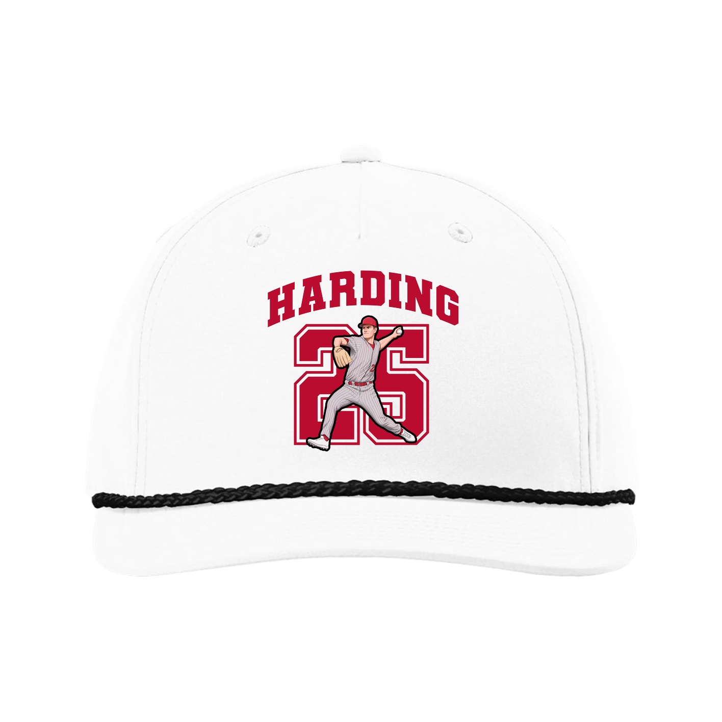 Five-Panel Classic Rope Cap — Number in White