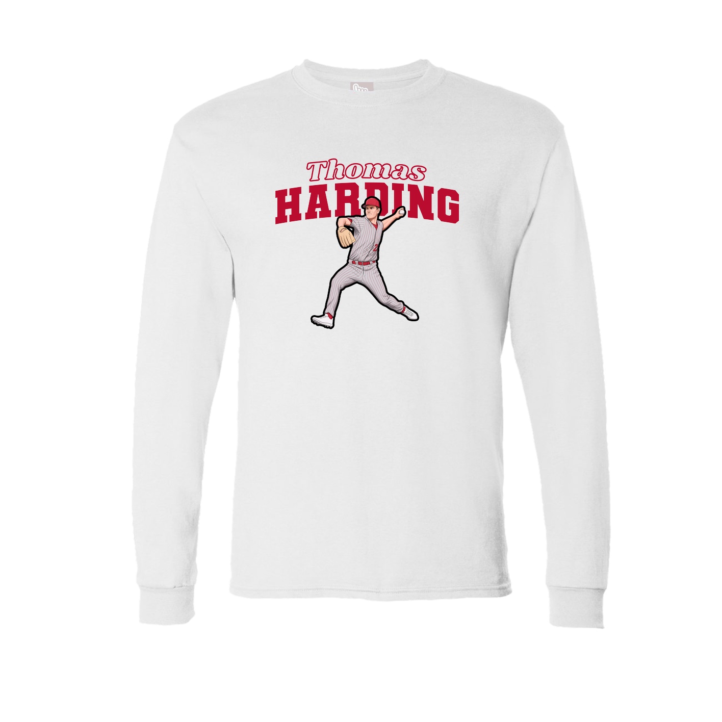 Long Sleeve Tee — Name Arch in White