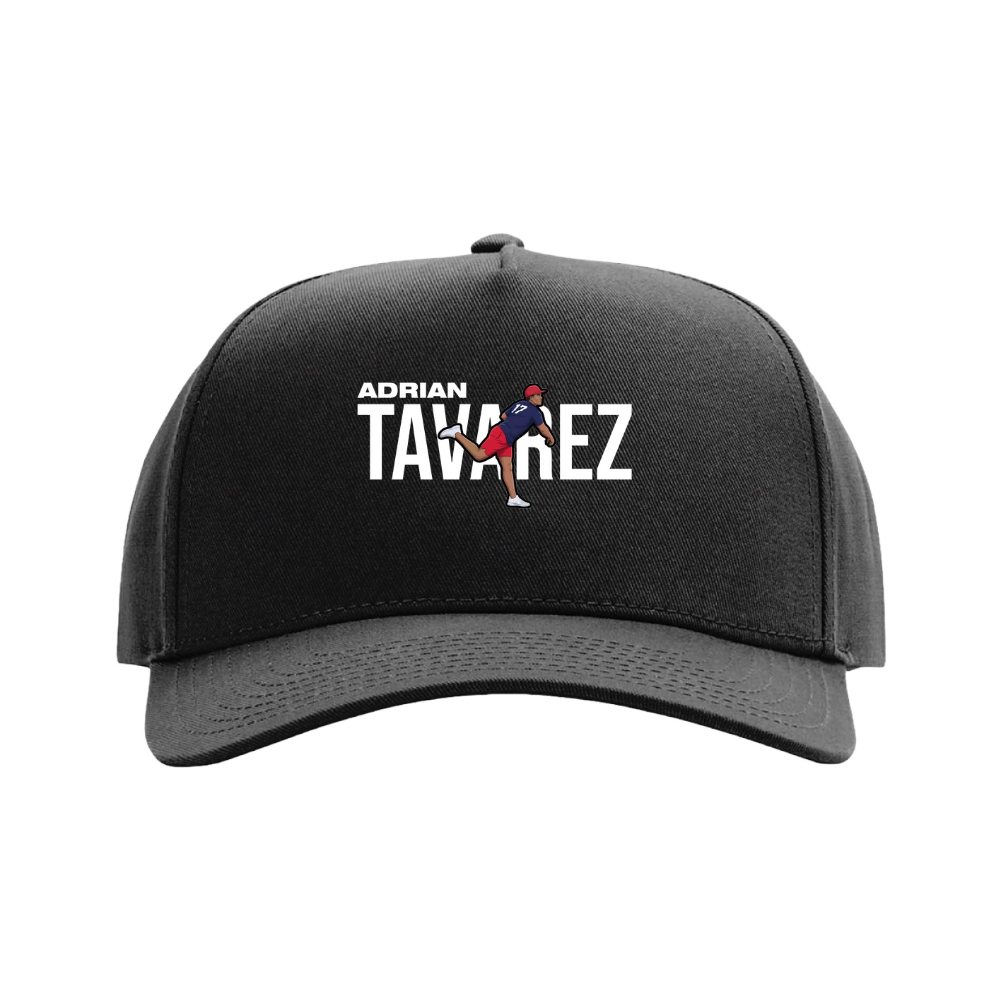 Full Fabric Five-Panel Champ Cap — Player Name in Black