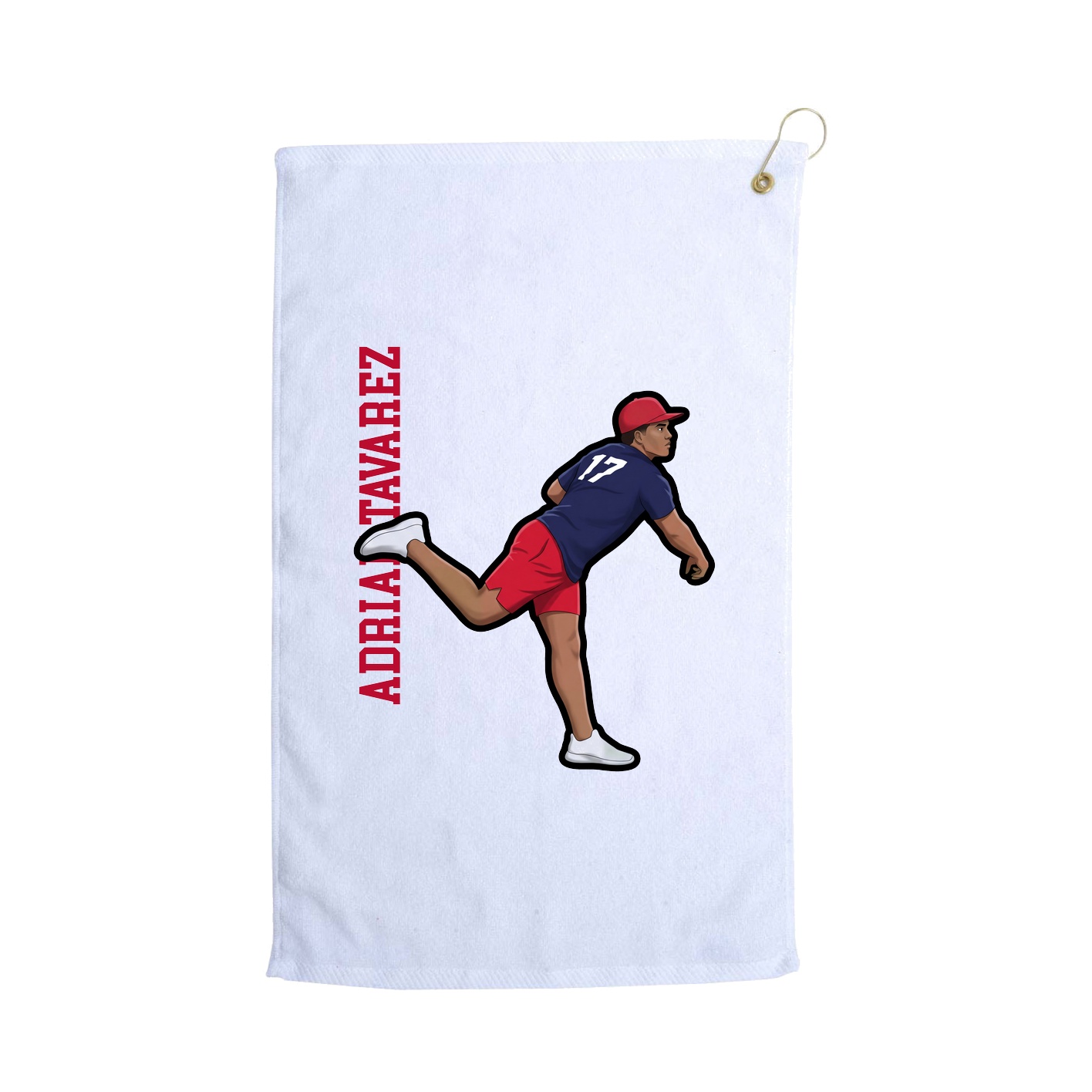 Golf Towel — Name Vertical in White