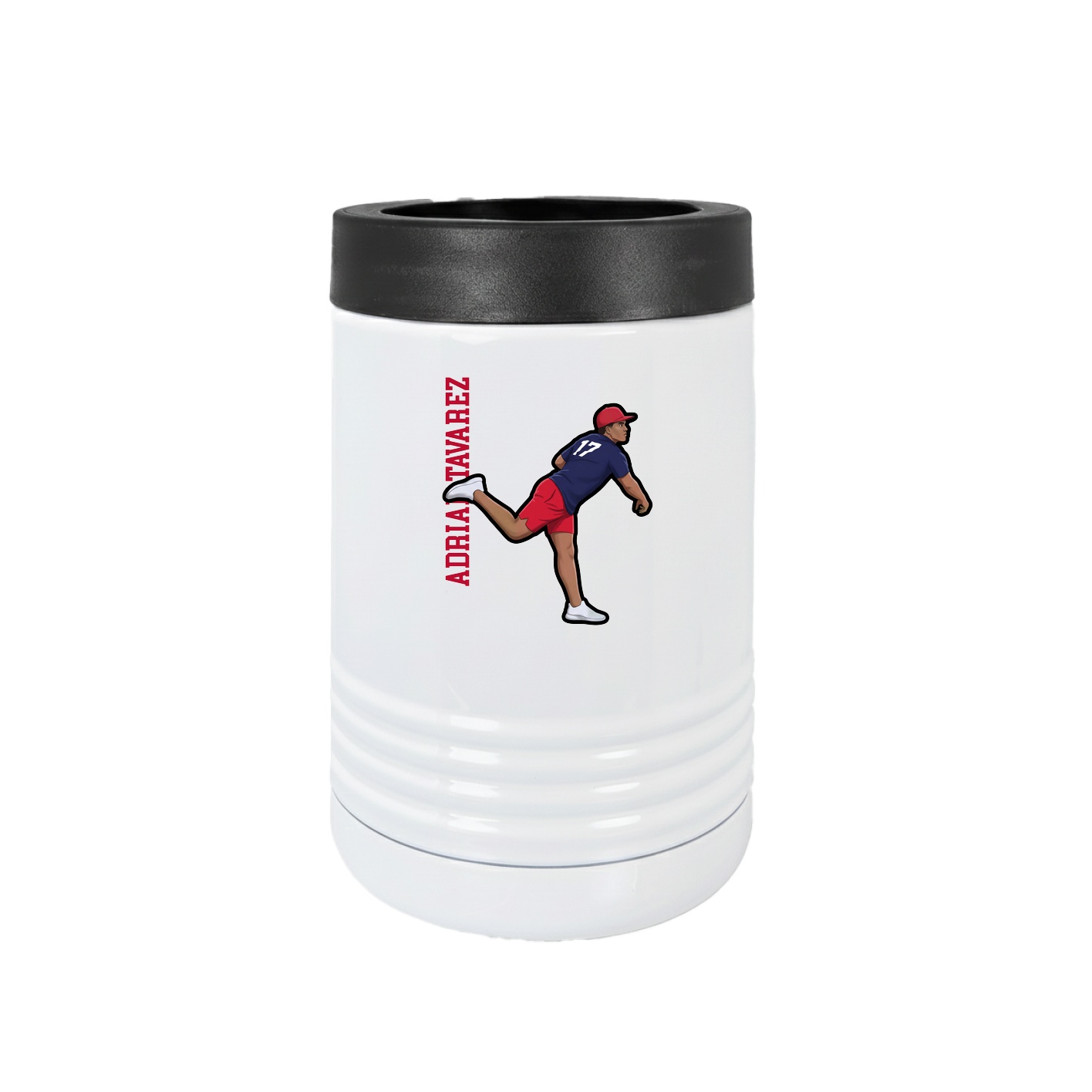 Beverage Holder — Name Vertical in White
