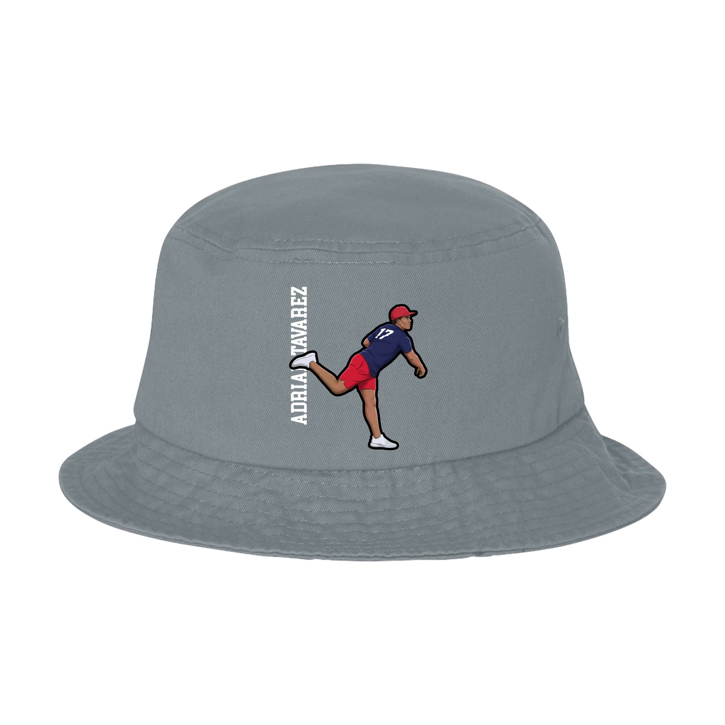 Bucket Cap — Name Vertical in Grey
