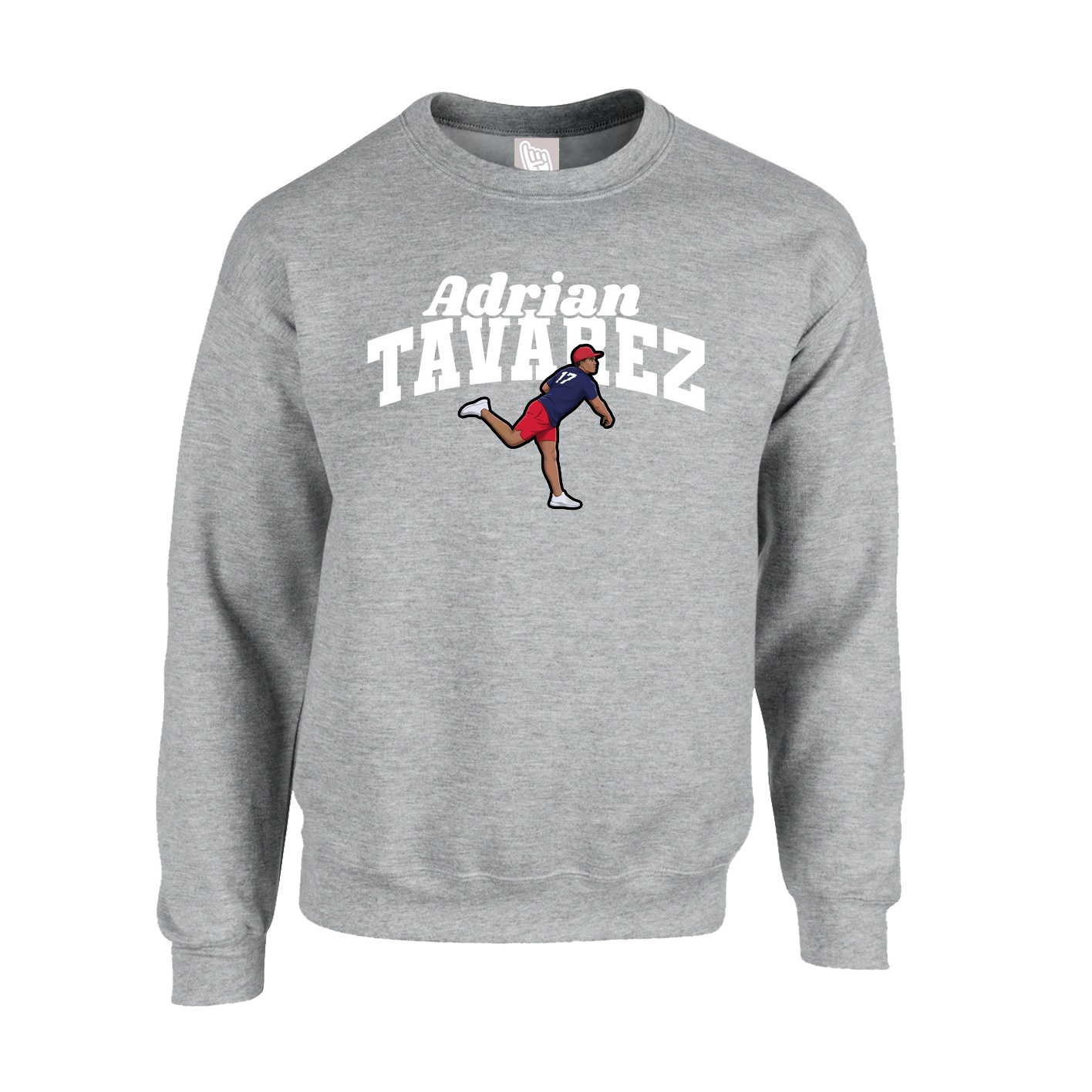 Fleece Crew — Signature Arch in Grey