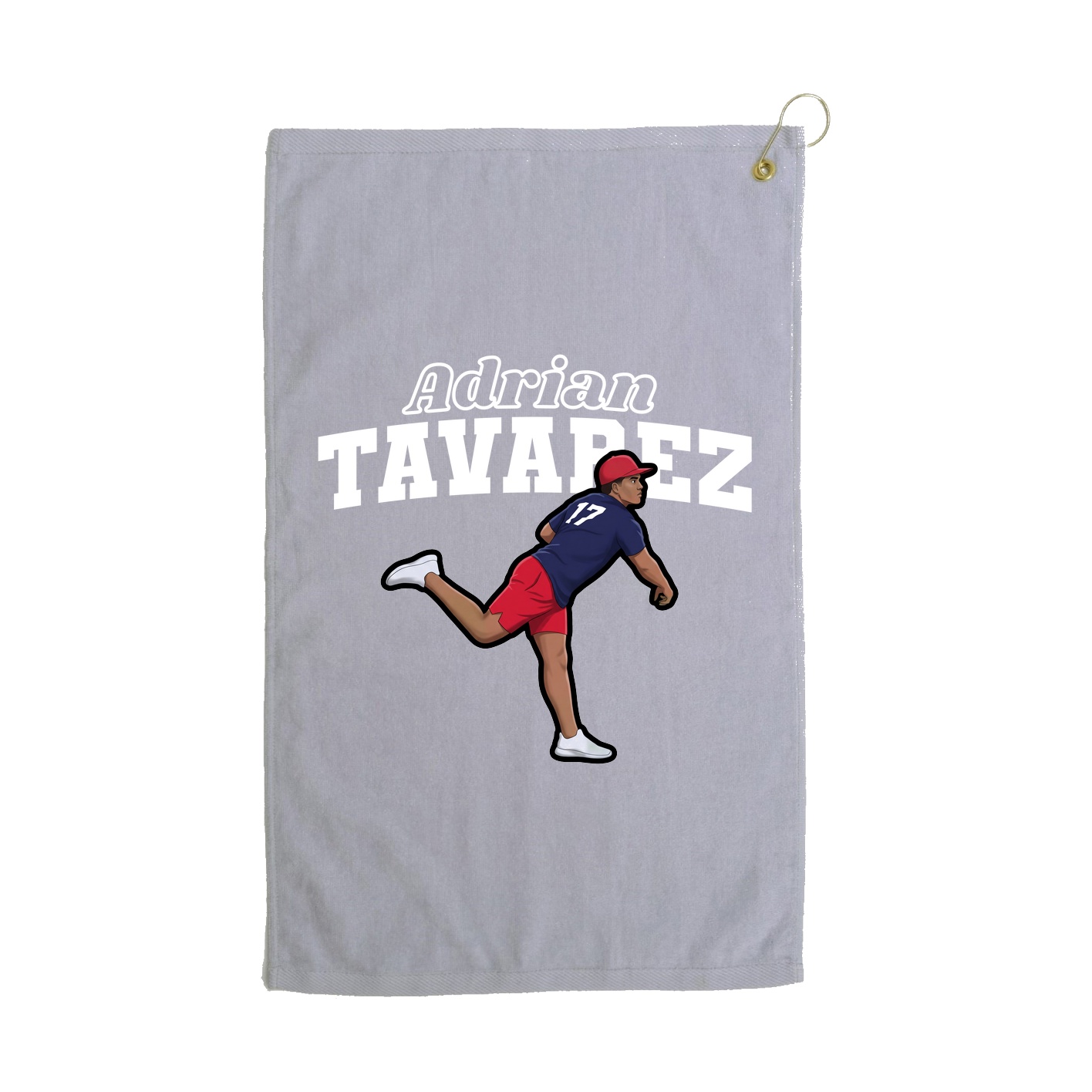 Golf Towel — Name Arch in Grey