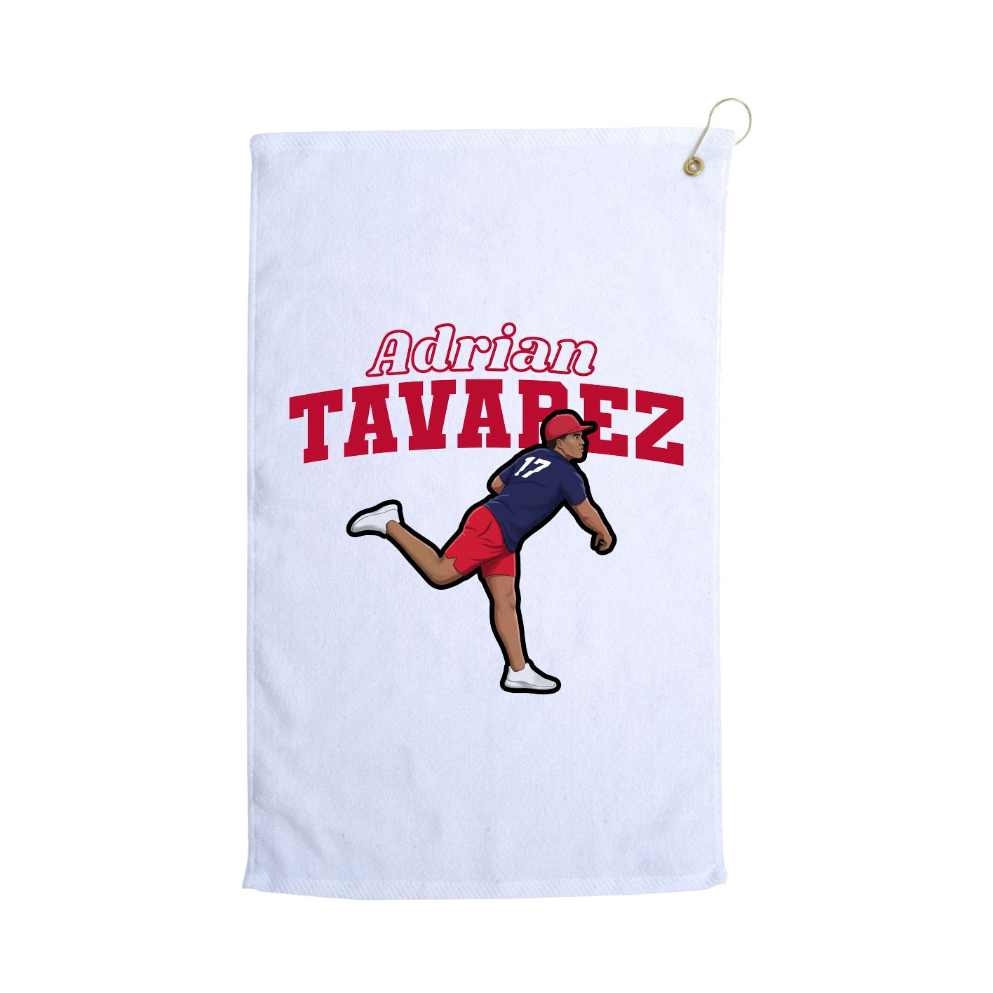 Golf Towel — Name Arch in White