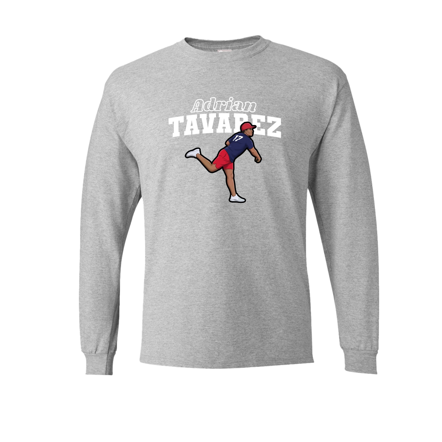 Long Sleeve Tee — Name Arch in Grey