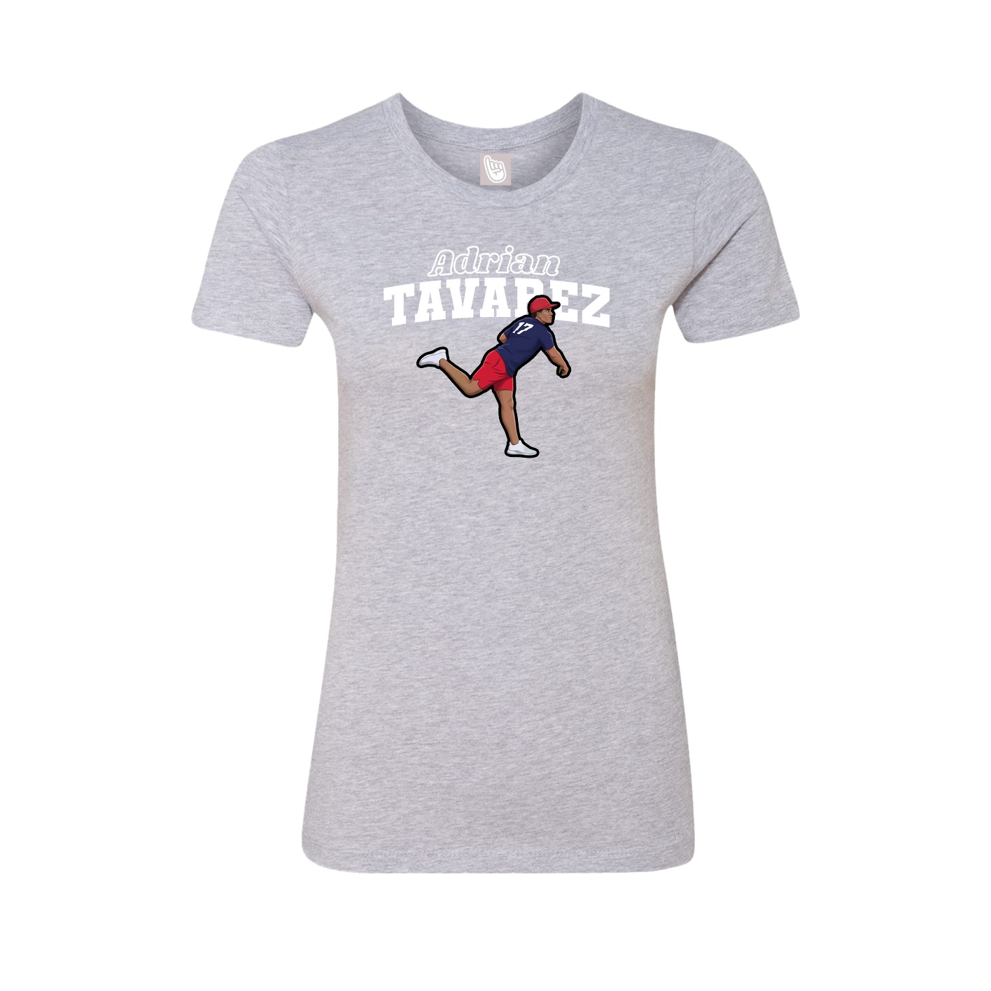 Fitted Women's Tee — Name Arch in Grey