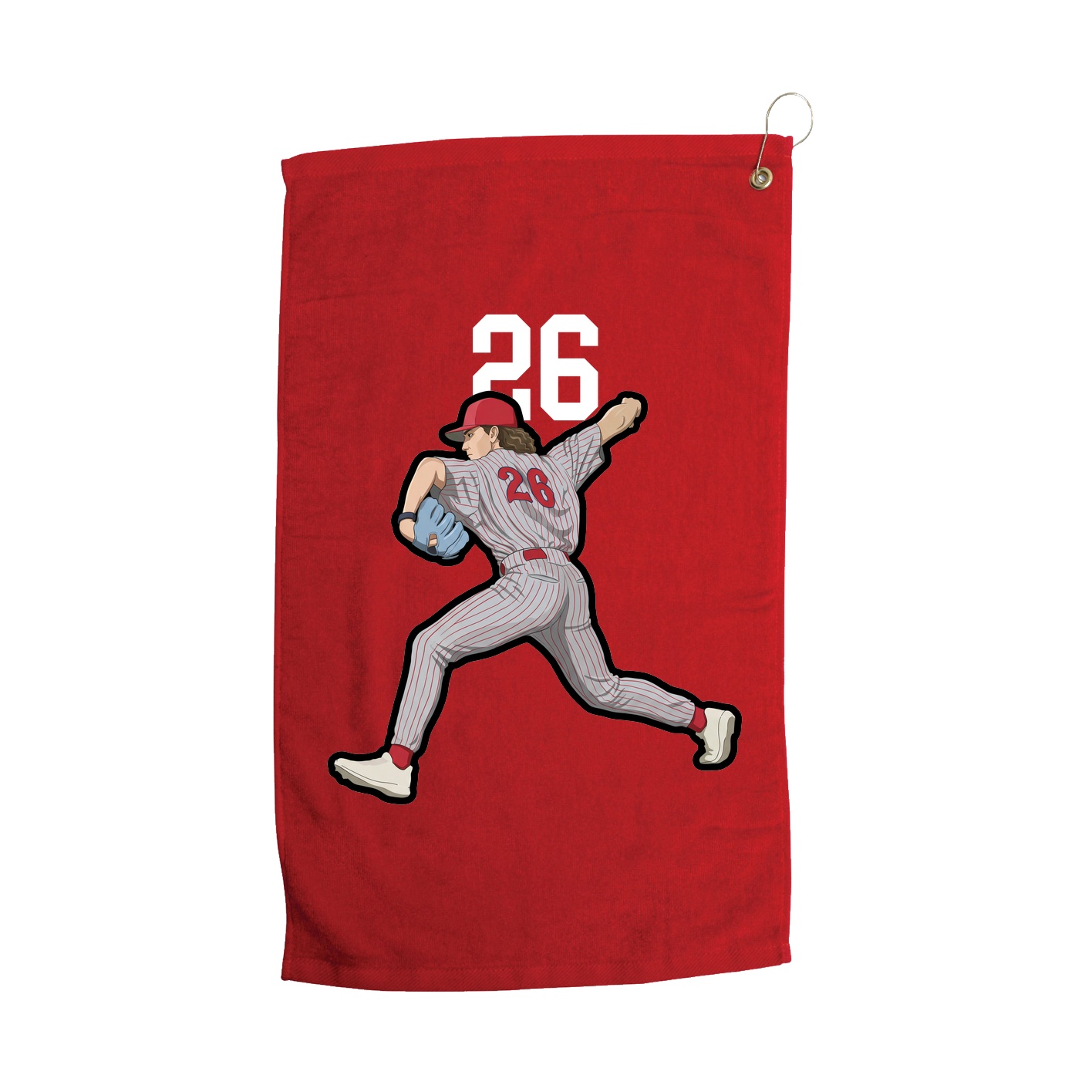 Golf Towel — Number Top in Red