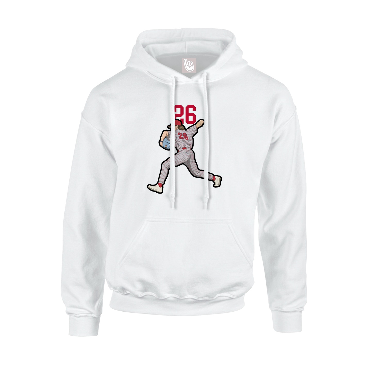 Youth Hoodie — Number Top in White