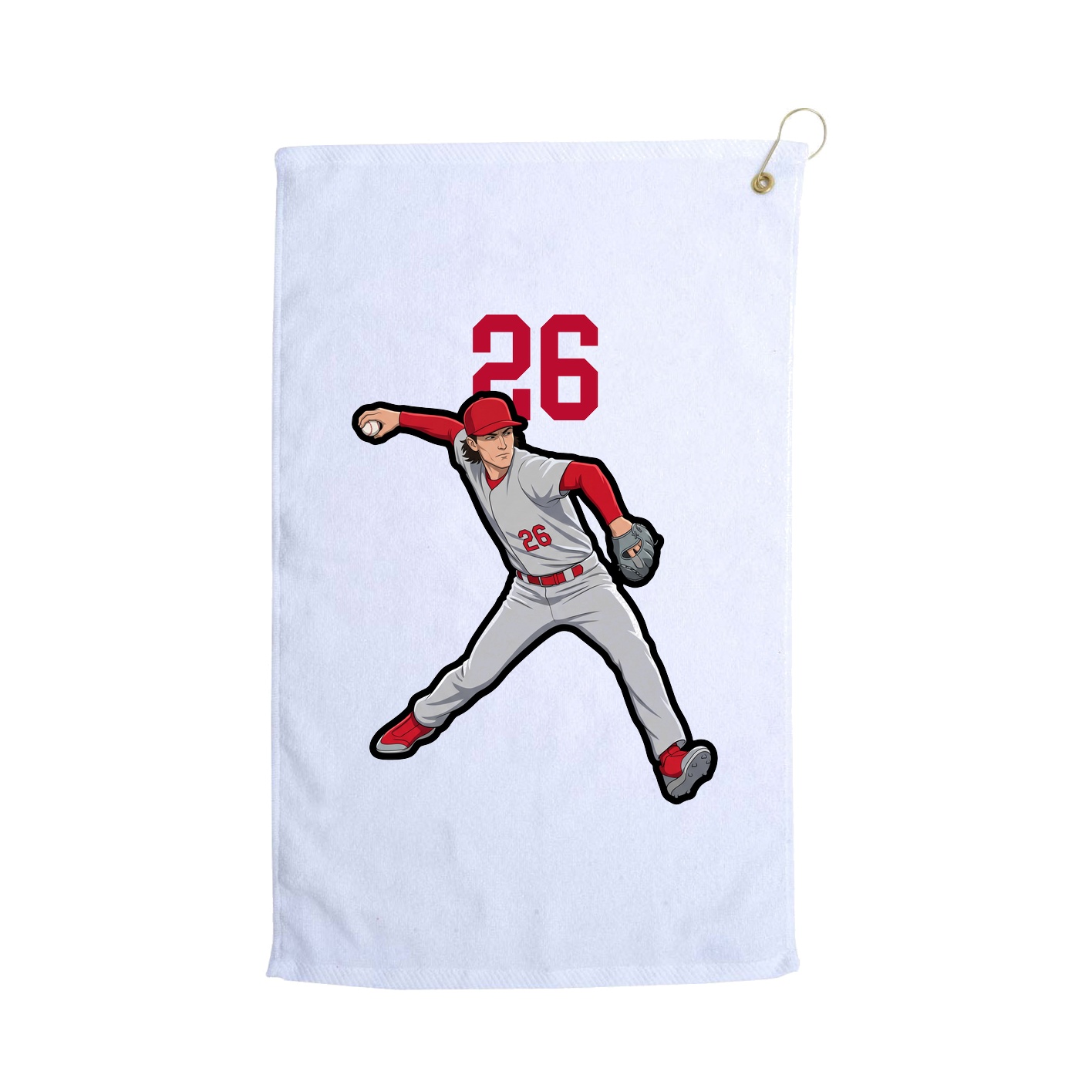 Golf Towel — Number Top in White