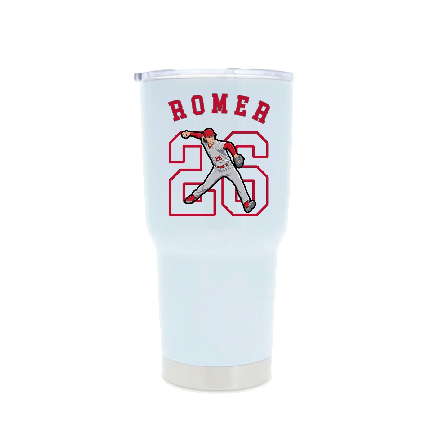 30oz Stainless Steel Tumbler — Shirsey Arch in White