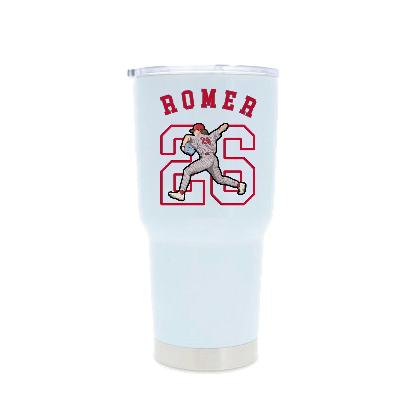 30oz Stainless Steel Tumbler — Shirsey Arch in White