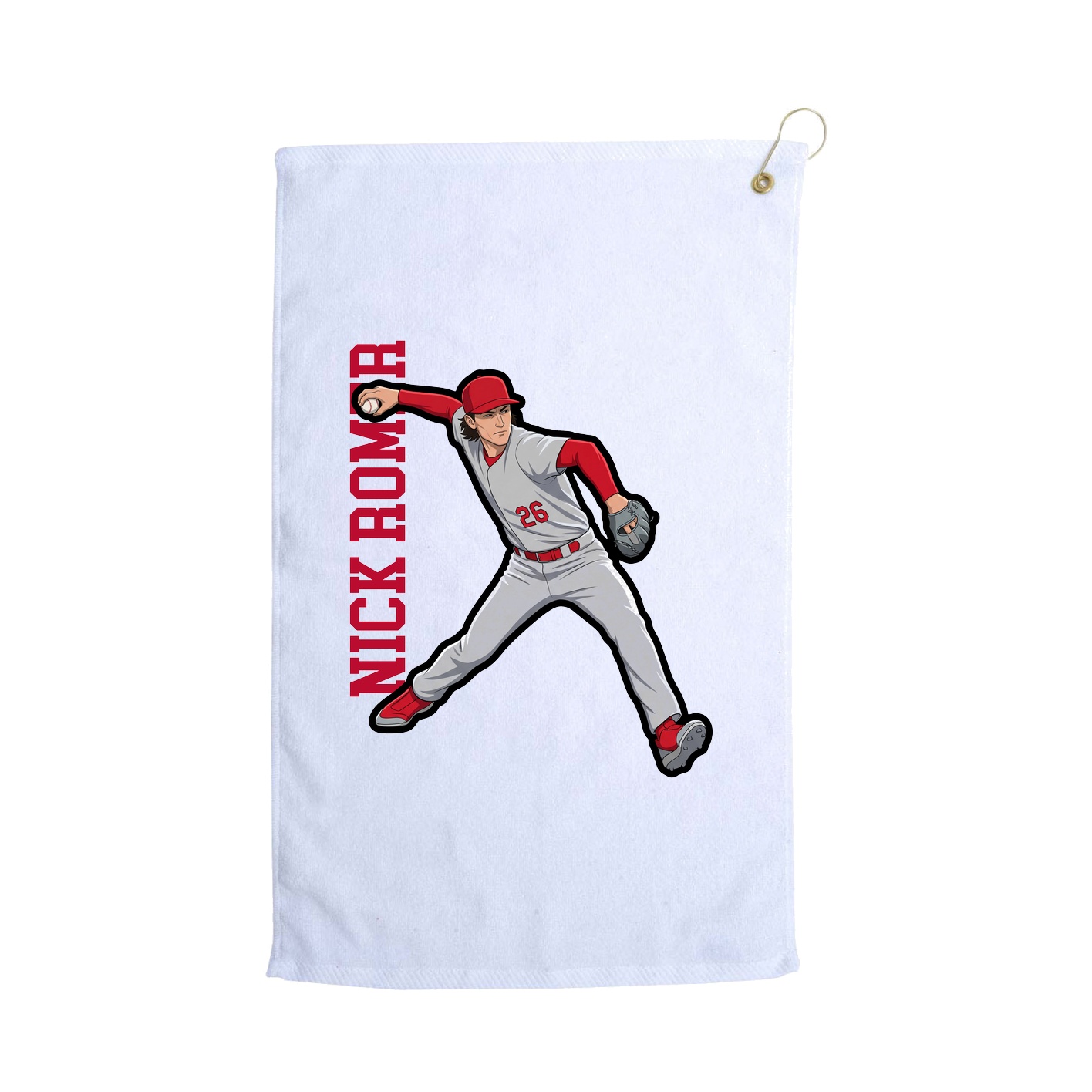 Golf Towel — Name Vertical in White