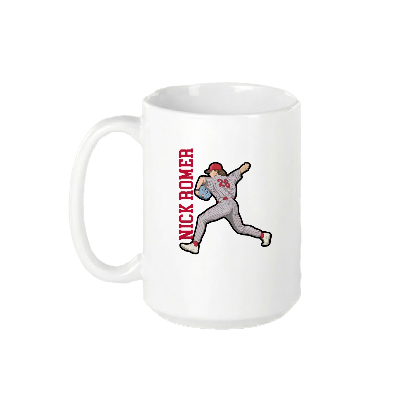 15oz Coffee Mug — Name Vertical in White