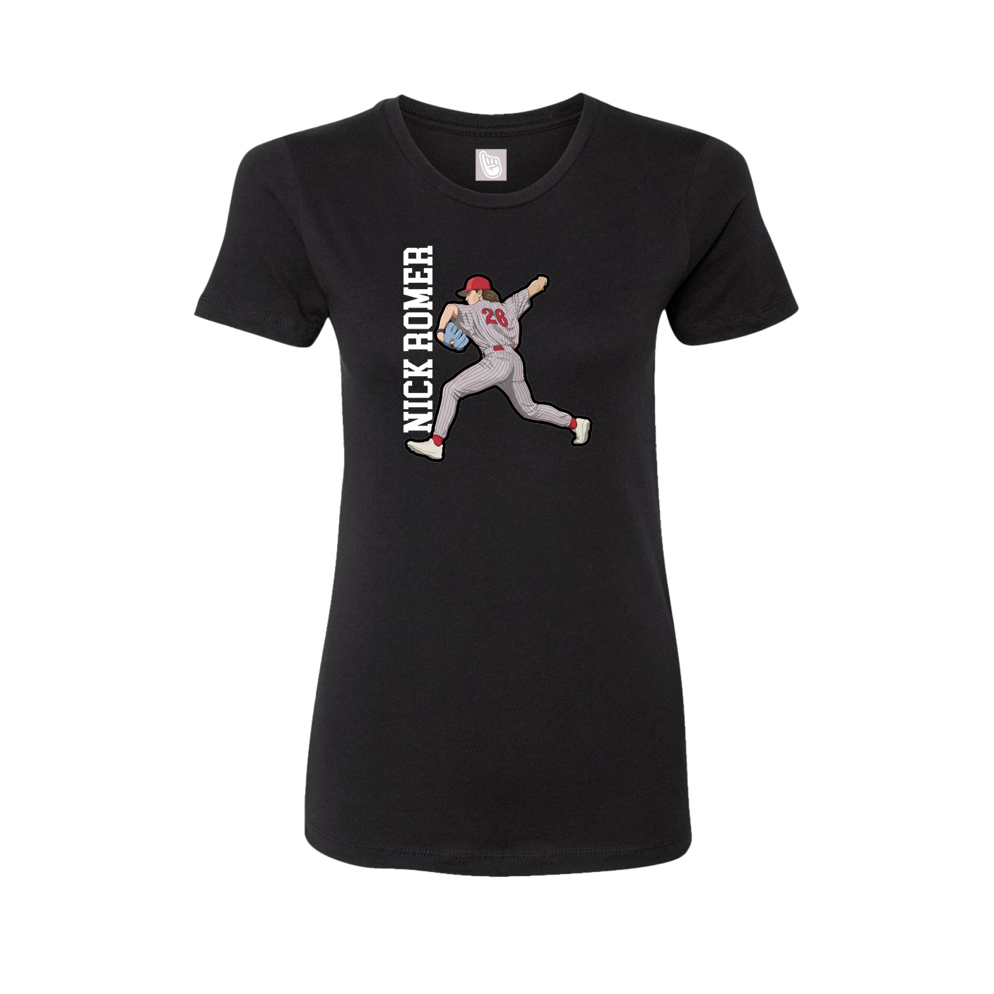 Fitted Women's Tee — Name Vertical in Black