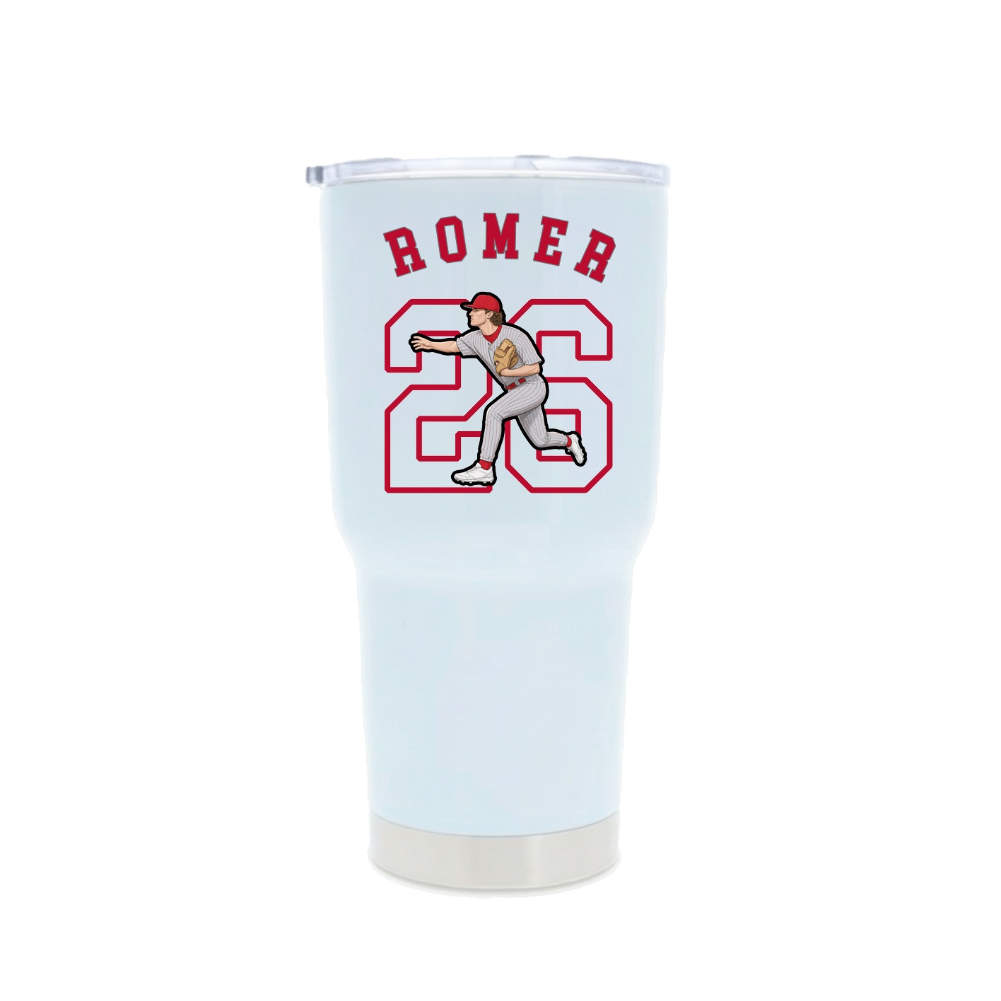 30oz Stainless Steel Tumbler — Shirsey Arch in White